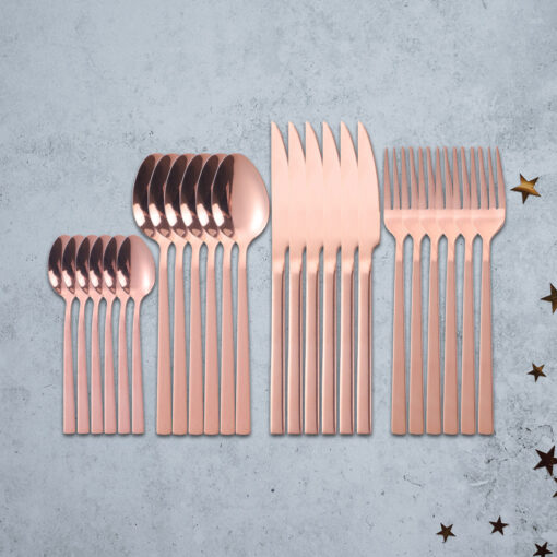 24Pcs Mirror Cutlery Tableware Set (other available colors) 10