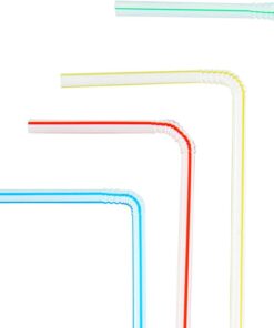 100Pcs plastic colorful straws 3