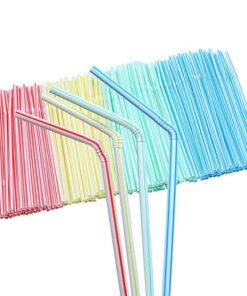 100Pcs plastic colorful straws 6