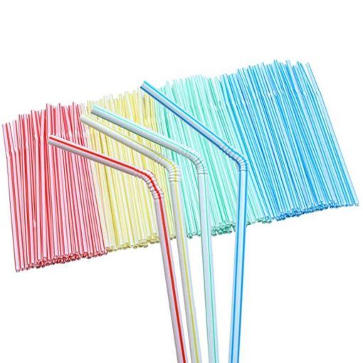 100Pcs plastic colorful straws 6