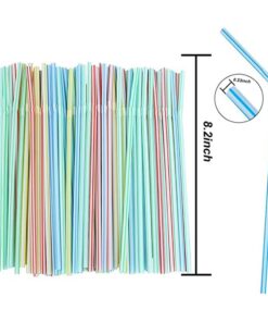 100Pcs plastic colorful straws 2