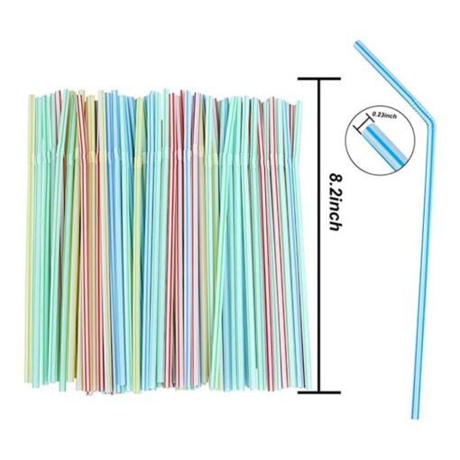 100Pcs plastic colorful straws 2