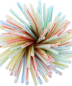 100Pcs plastic colorful straws 5