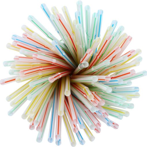 100Pcs plastic colorful straws 5